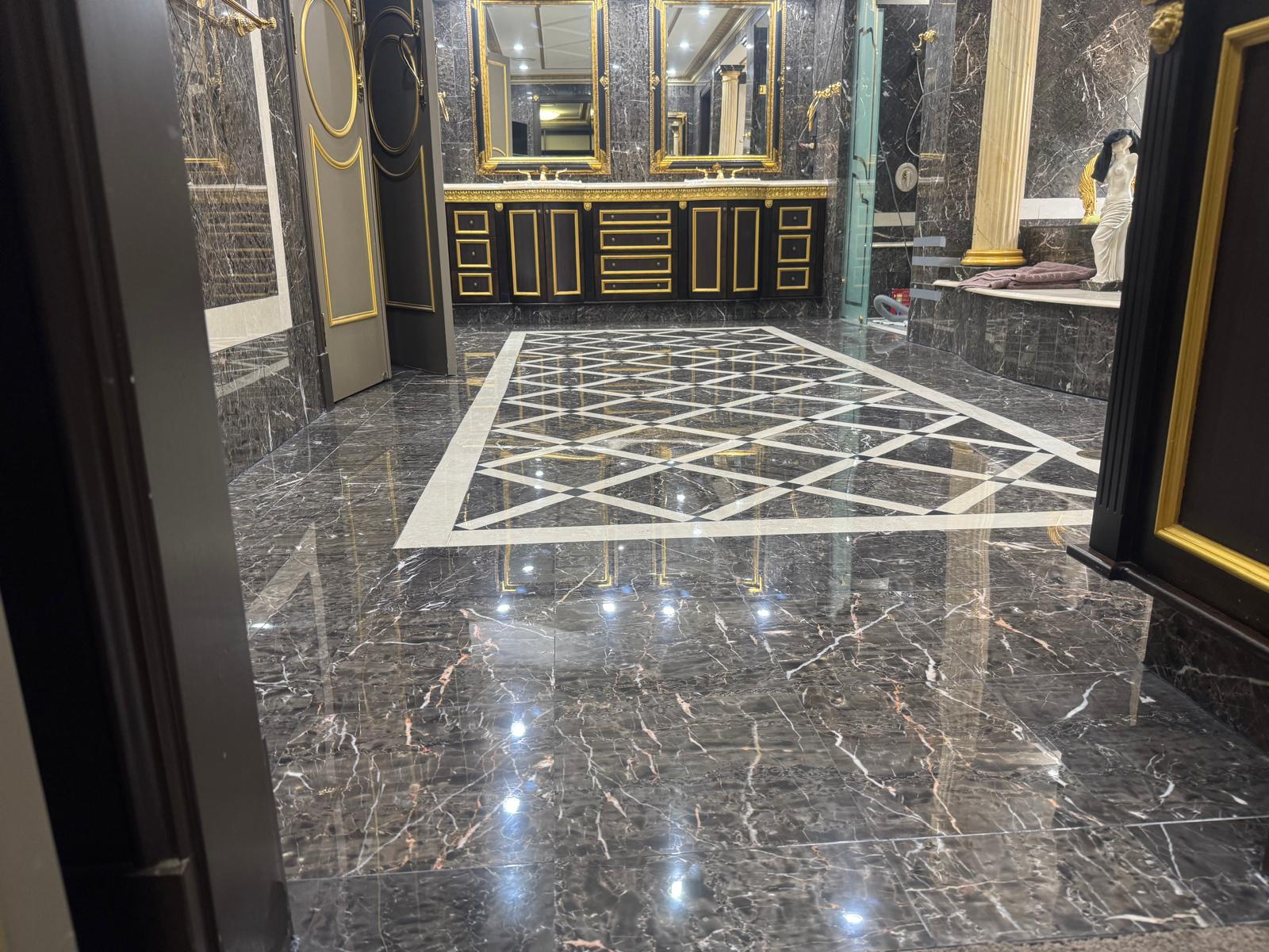 Black Marble Inlay – Bathroom